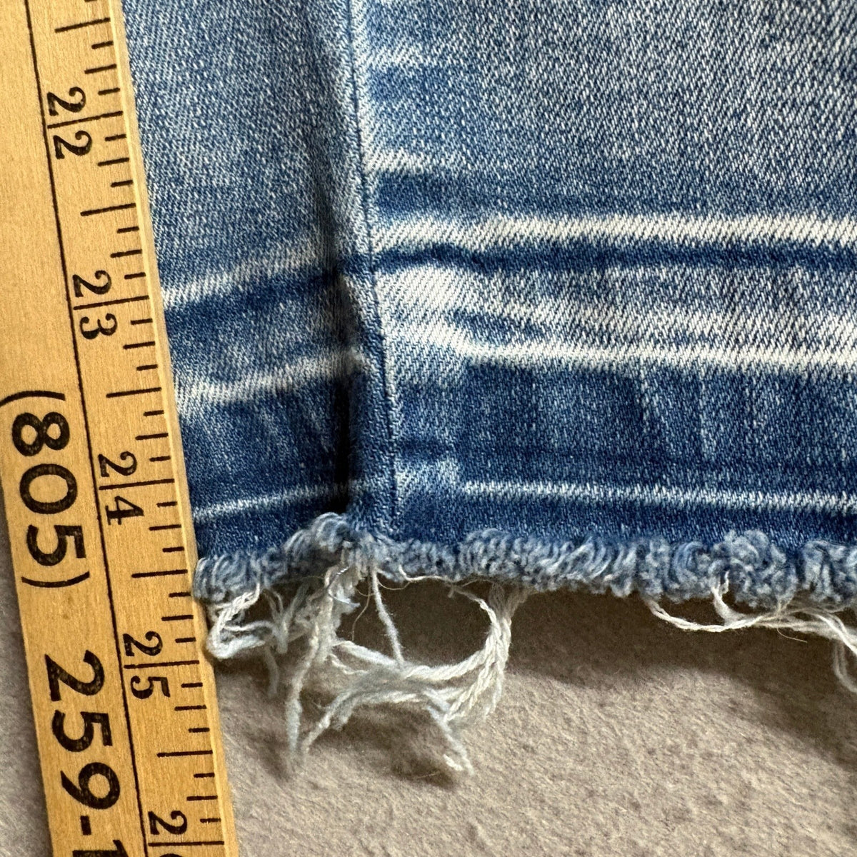 Seven7 Womens Jeans 20W Blue Denim Crop Frayed Hem Embroidered Side Stripe