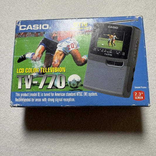 Casio TV-770B Portable LCD Color Television 2.3 Inch Screen Vintage Boxed NIB