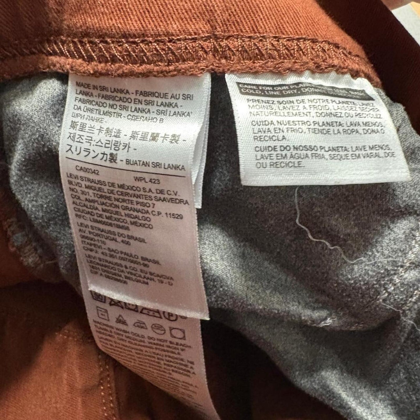 Levi's Shaping Legging Womens Size 28 Rust Brown Pull On Stretch Skinny Jeans