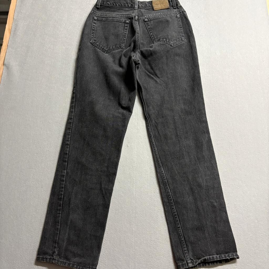 Calvin Klein Jeans Womens 12 Black Denim High Rise Straight Leg Vintage 90s