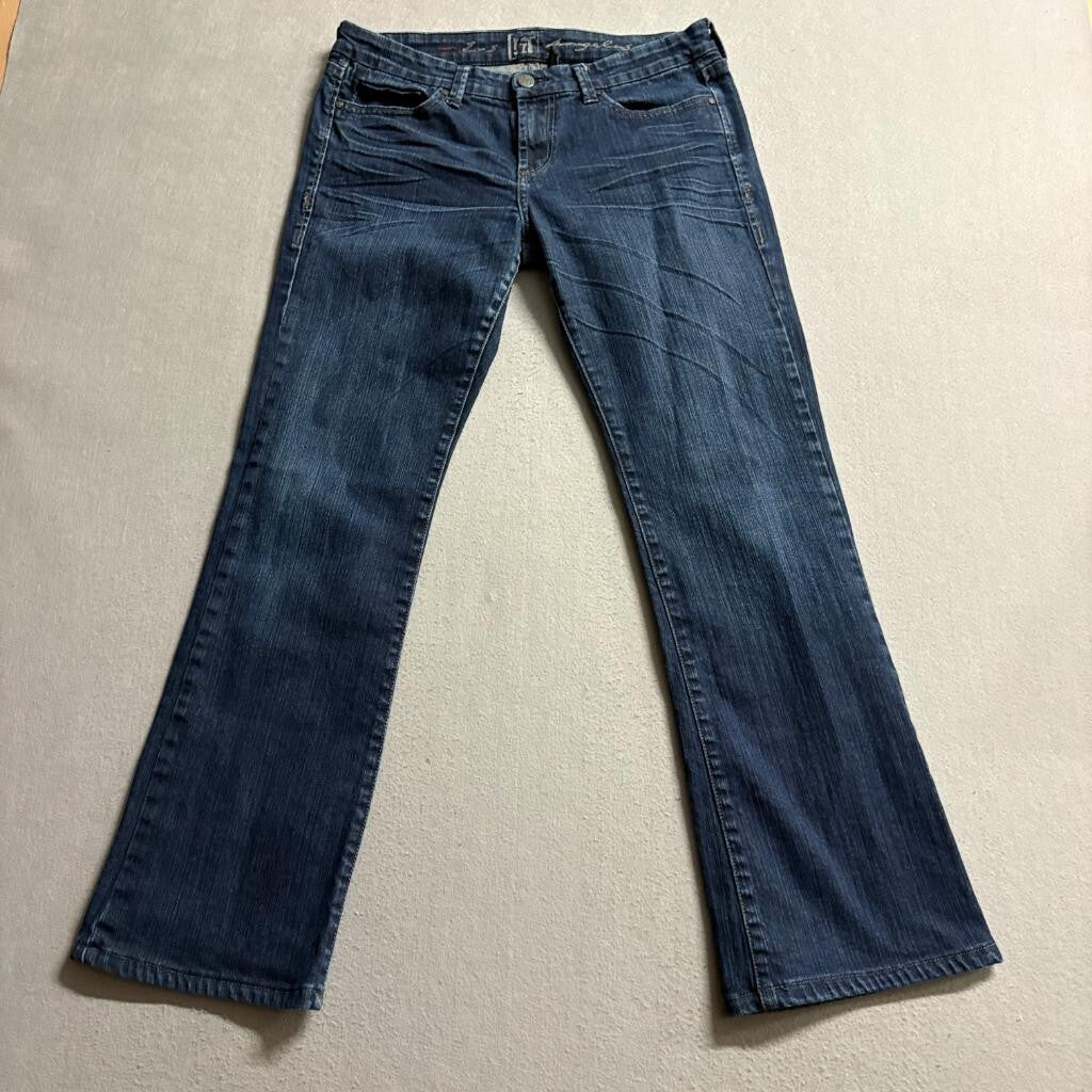 1717 Los Angeles Belle Bootcut Jeans Womens 29 Blue Denim Whiskered Stretch