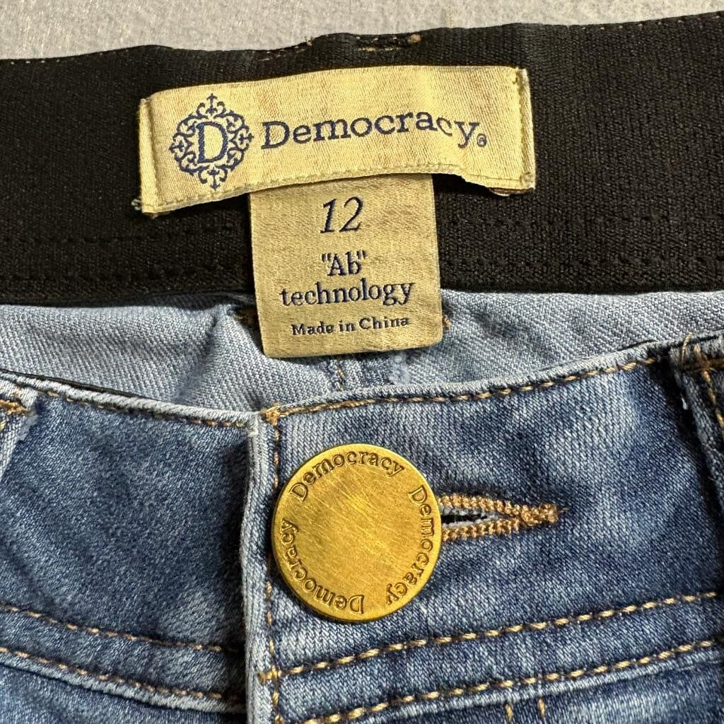 Democracy Ab Technology Skinny Jeans Womens Size 12 Blue Stretch Denim