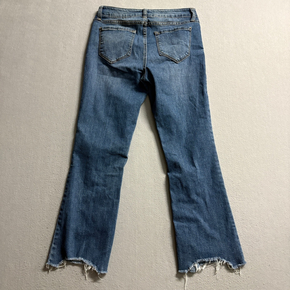 kensie Jeans Womens Size 6 28 The Flare Crop Blue Raw Hem Stretch Denim Pants