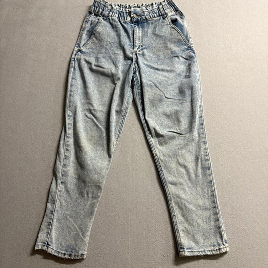Simple Society Paperbag Waist Acid Wash Jeans Womens Size 3/26 Blue Denim
