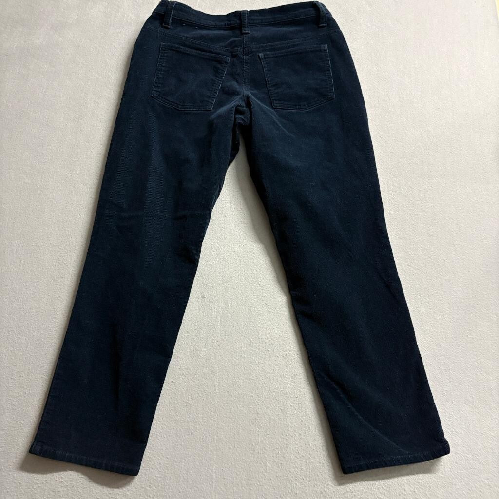 L.A. Blues Corduroy Pants Womens 4P Navy Blue Straight Leg Stretch Cotton Blend