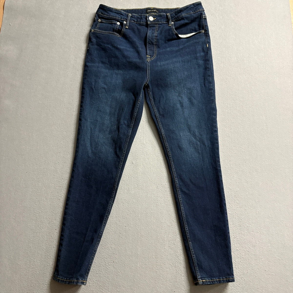 Free Assembly Skinny Jeans Womens 16 Dark Wash Blue Stretch Denim High Rise