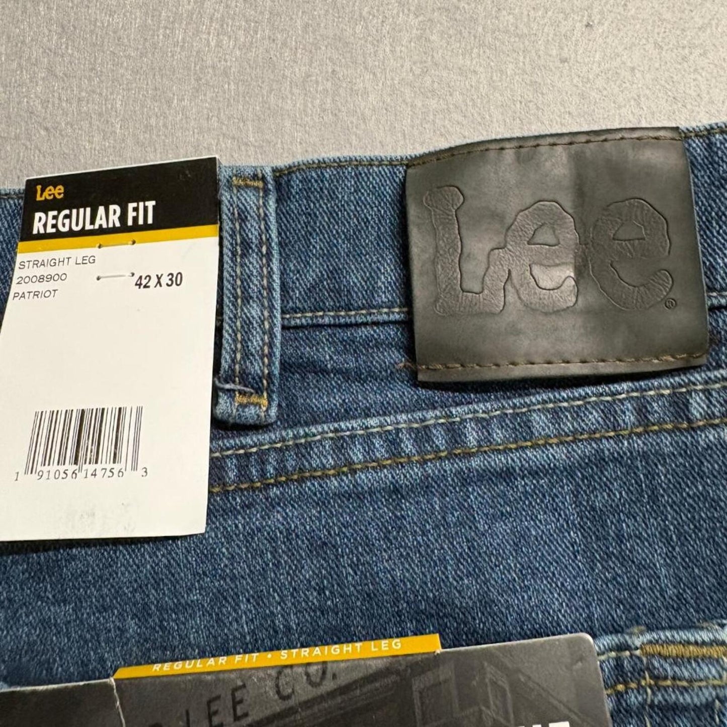 Lee Regular Fit Straight Leg Jeans Mens 42x30 Blue Comfort Stretch Denim New