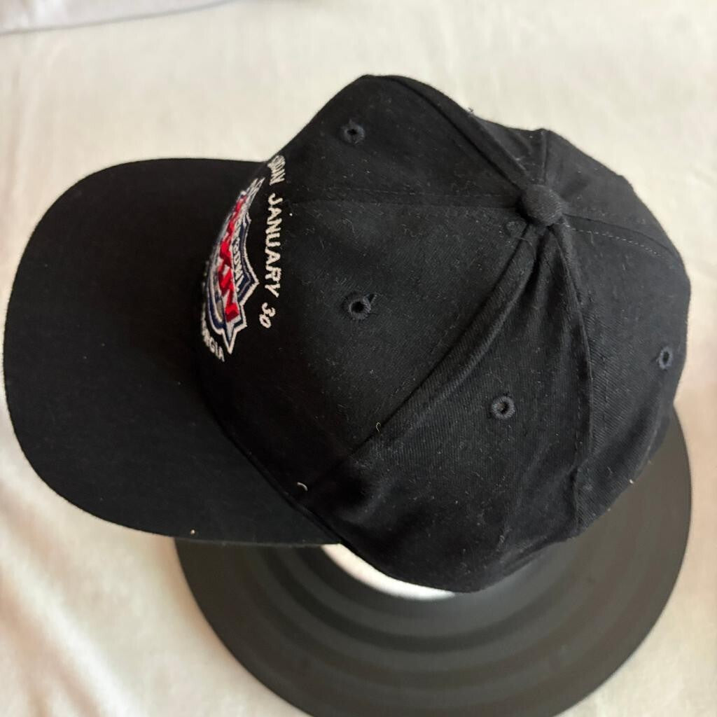 Vintage Super Bowl XXXIV 2000 Atlanta Georgia Logo 7 Snapback Hat Cap Black