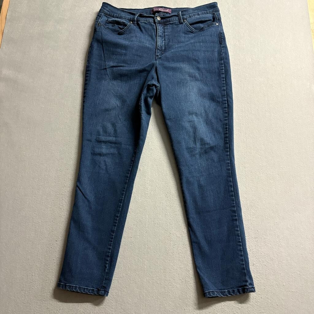 Gloria Vanderbilt Amanda Skinny Jeans Womens 16 Average Blue Denim Stretch