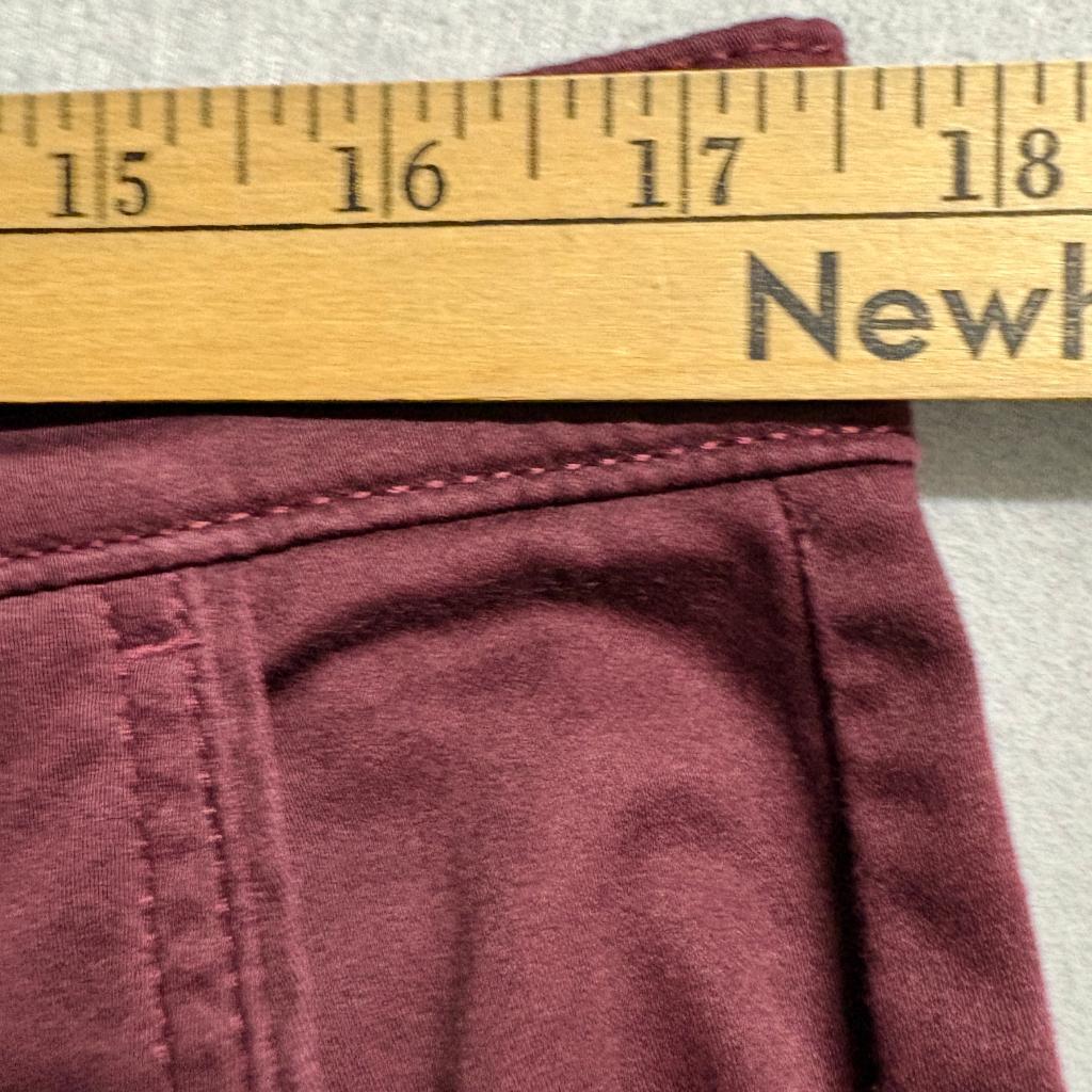 Guess Chino Pants Mens 34x32 Burgundy Red Slim Fit Flat Front Cotton Stretch
