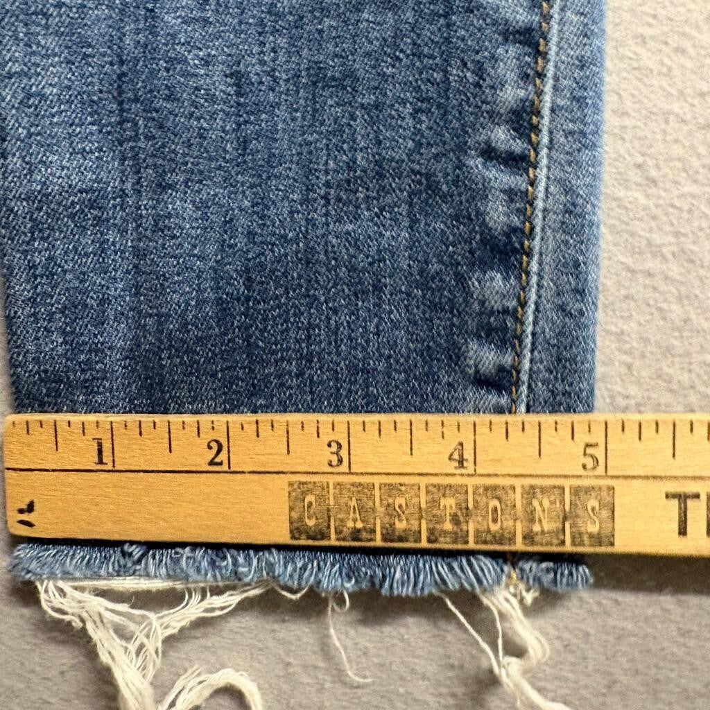 Joe's Jeans High Rise Skinny Ankle Blue Distressed Raw Hem Denim Size 27