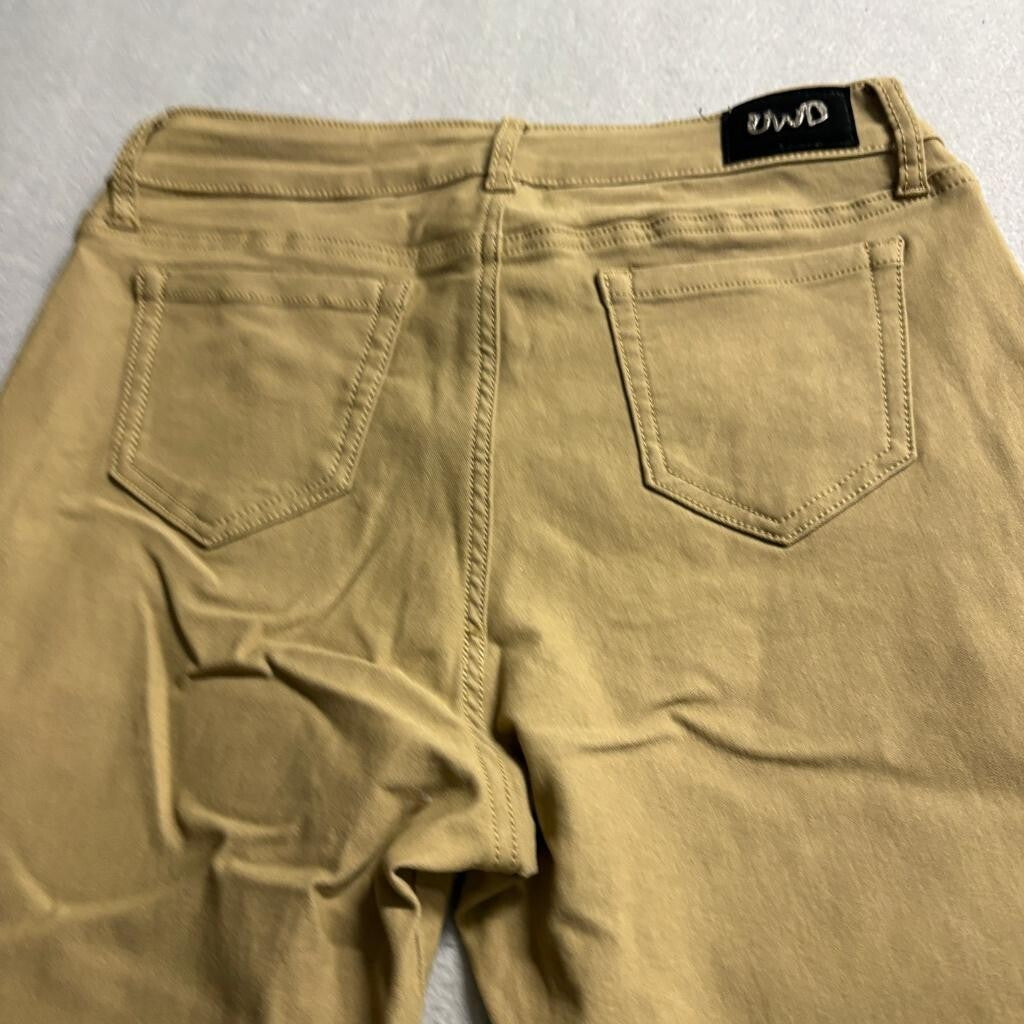 U-WD Premium Denim Wear Womens Skinny Pants Size 11 Khaki Tan Stretch Cotton