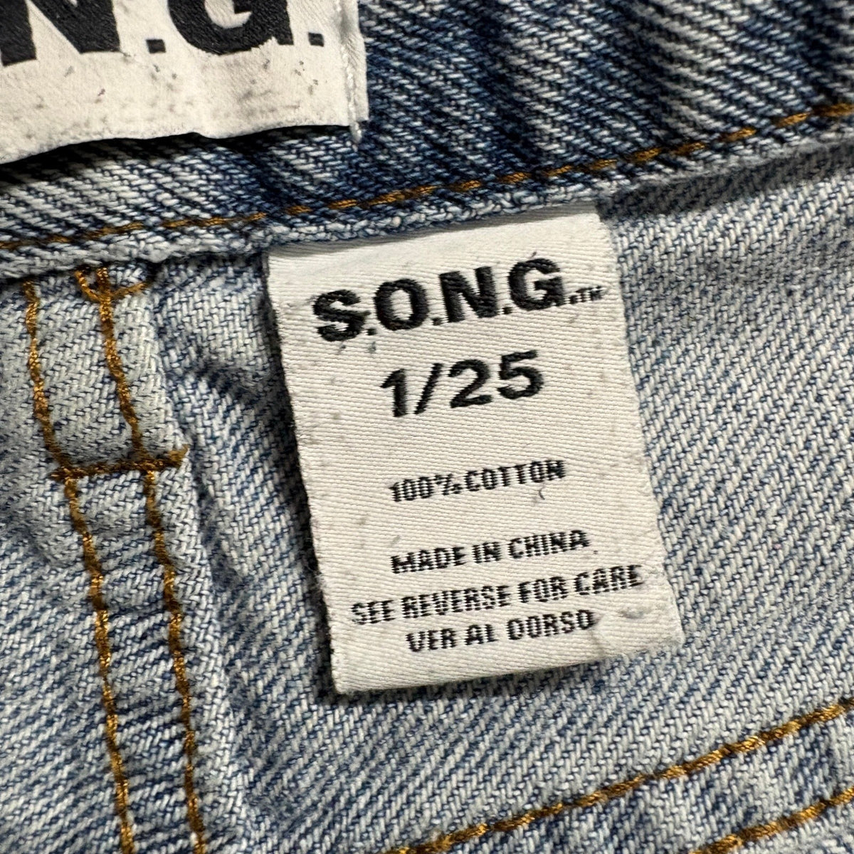 SO.N.G Womens High Rise Cargo Jeans Size 1/25 Blue Light Wash Straight Leg 28x29