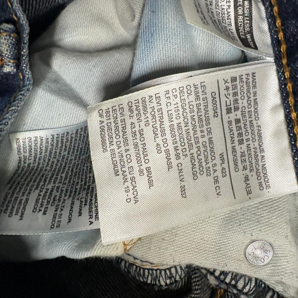 Levis 505 Regular Fit Distressed Jeans Mens 36x29 Blue Denim Heavy Destroyed