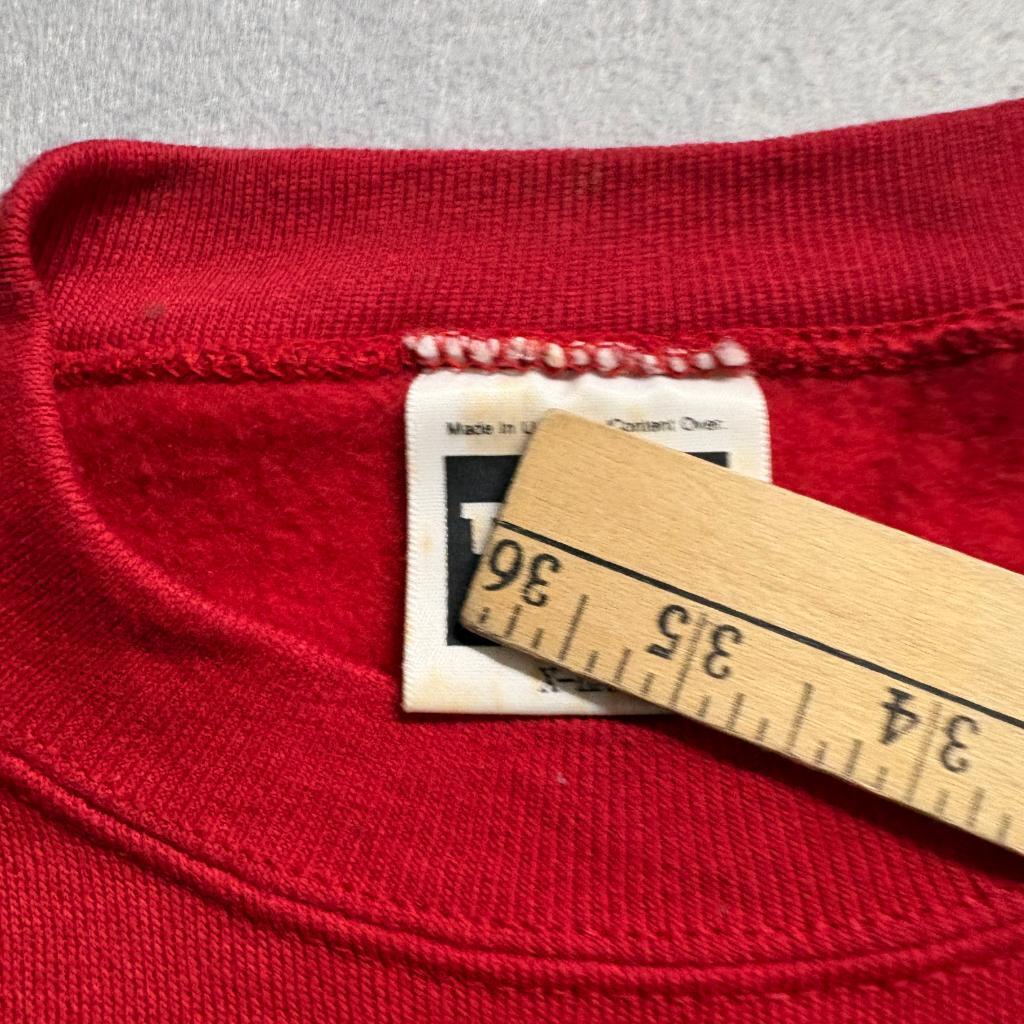 Vintage Chicago Bulls Tultex Sweatshirt Mens XL Red 90s NBA Crewneck Stain Flaw