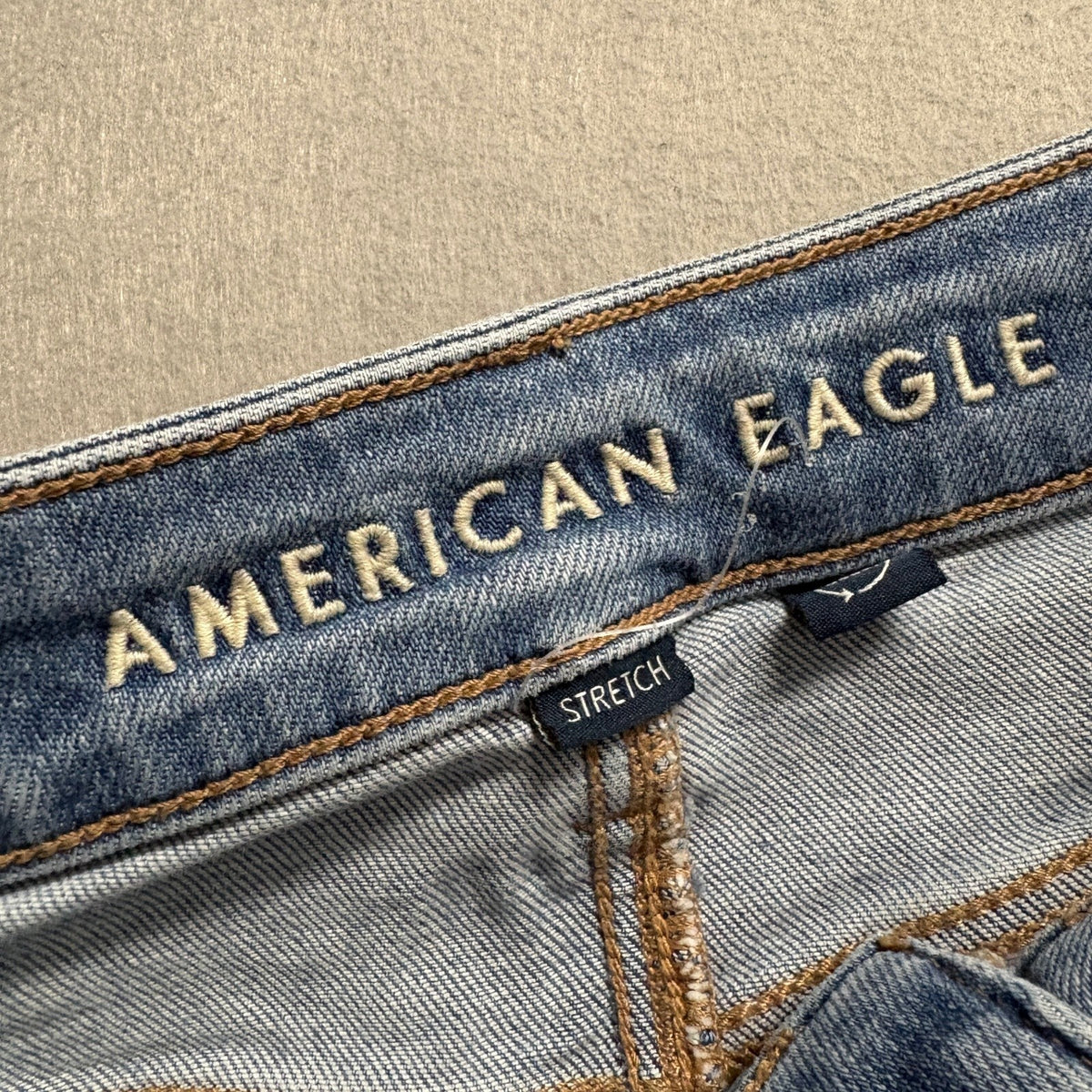 American Eagle Cargo Jeans Womens 000 Regular Blue Denim Wide Leg Stretch
