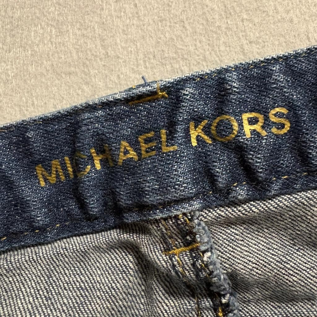 Michael Kors Studded Pocket Bootcut Jeans Womens Size 4 Blue Denim Stretch