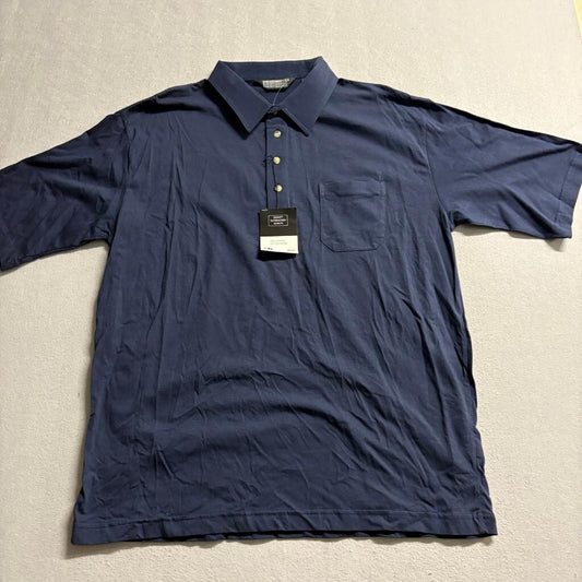 Knightsbridge Polo Shirt Mens XL Midnight Blue Cotton Blend Short Sleeve Pocket