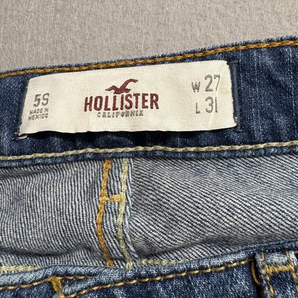 Hollister Jeans Womens 5S W27 L31 Blue Denim Low Rise Straight Leg Stretch