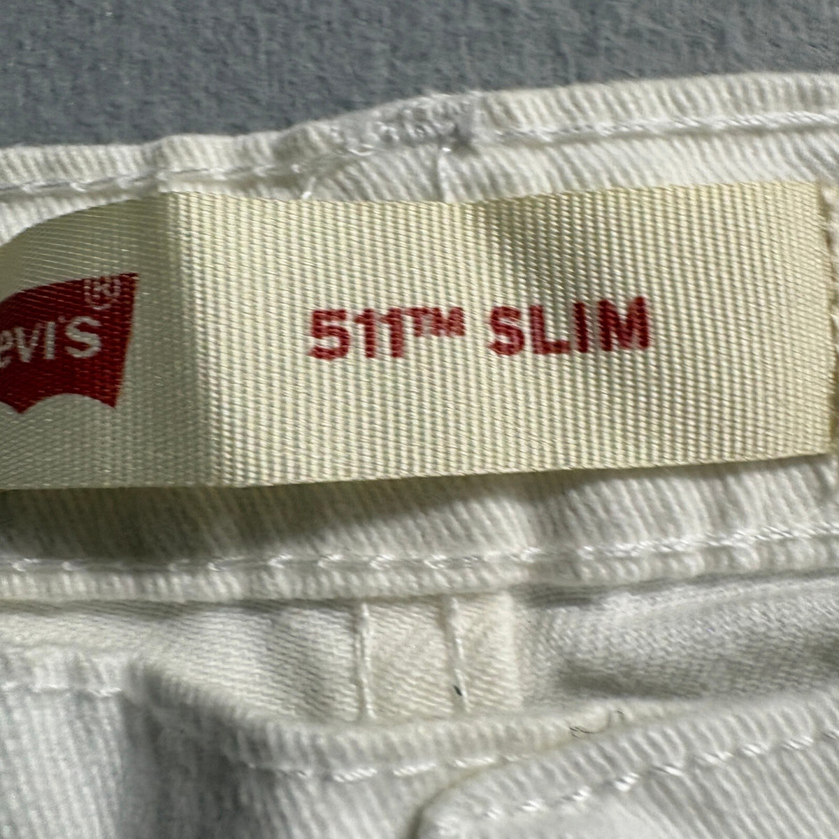 Levi's 511 Slim Boys Denim Shorts Size 12 Reg White Distressed Ripped Jeans