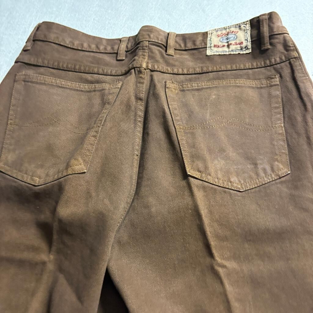 Roglins Vintage 90s Brown Denim Jeans Womens Size 36M High Rise Straight Leg