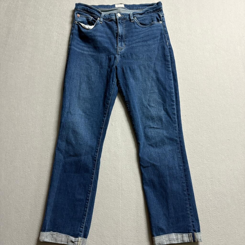 Hudson Blair High Rise Straight Crop Jeans Womens Size 30 Blue Denim