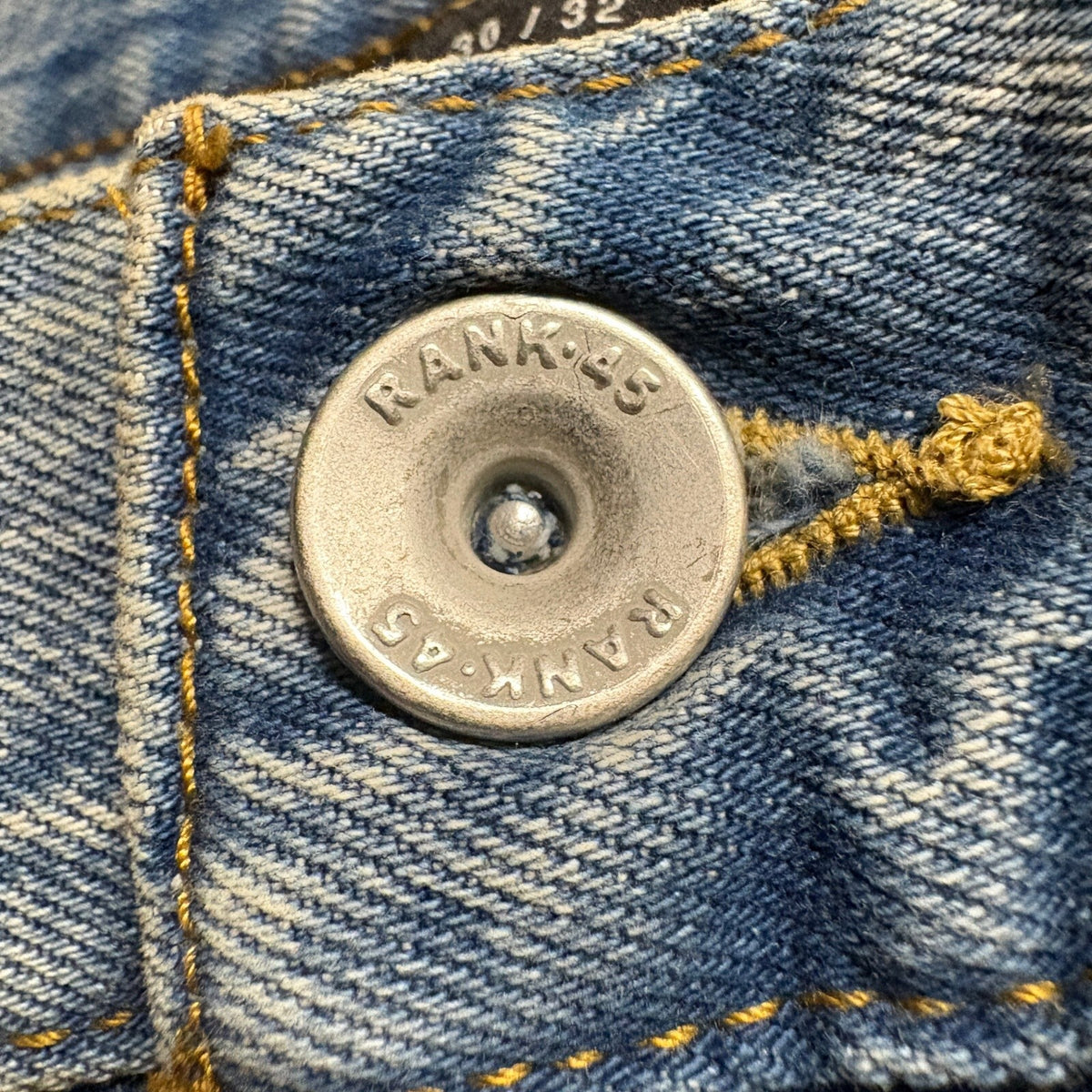 Rank 45 Mens Jeans Size 30x32 Blue Denim Straight Leg Stretch Made in Egypt