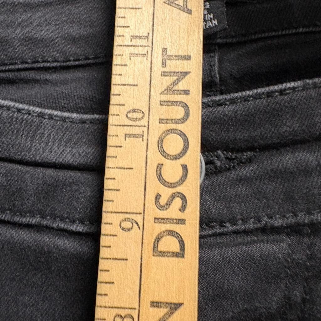 BoohooMAN Mens Distressed Flare Jeans Black Stretch Denim Size 36 x 36