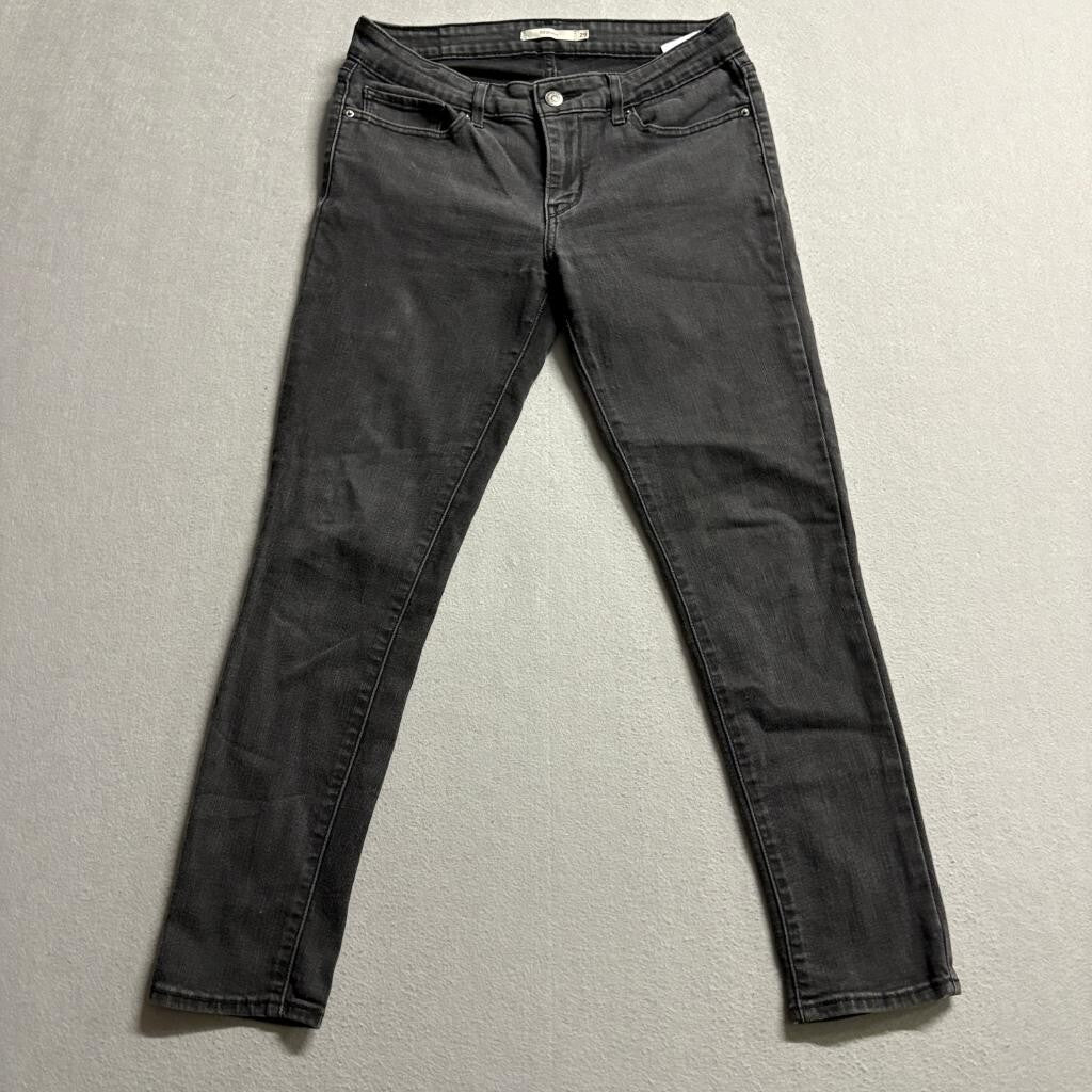 Levis 711 Skinny Jeans Womens 29 Gray Denim Stretch Pants Gray Wash