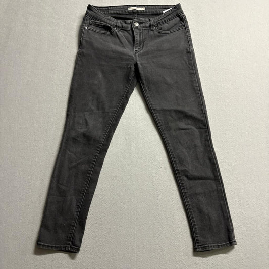 Levis 711 Skinny Jeans Womens 29 Gray Denim Stretch Pants Gray Wash