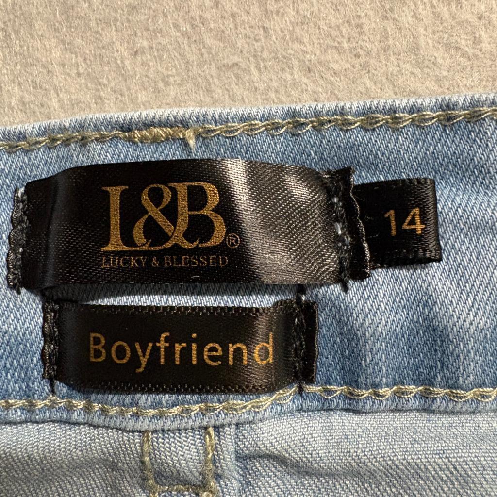Lucky and Blessed L&B Serape Flare Jeans Womens 14 Light Wash Denim Bell Bottoms