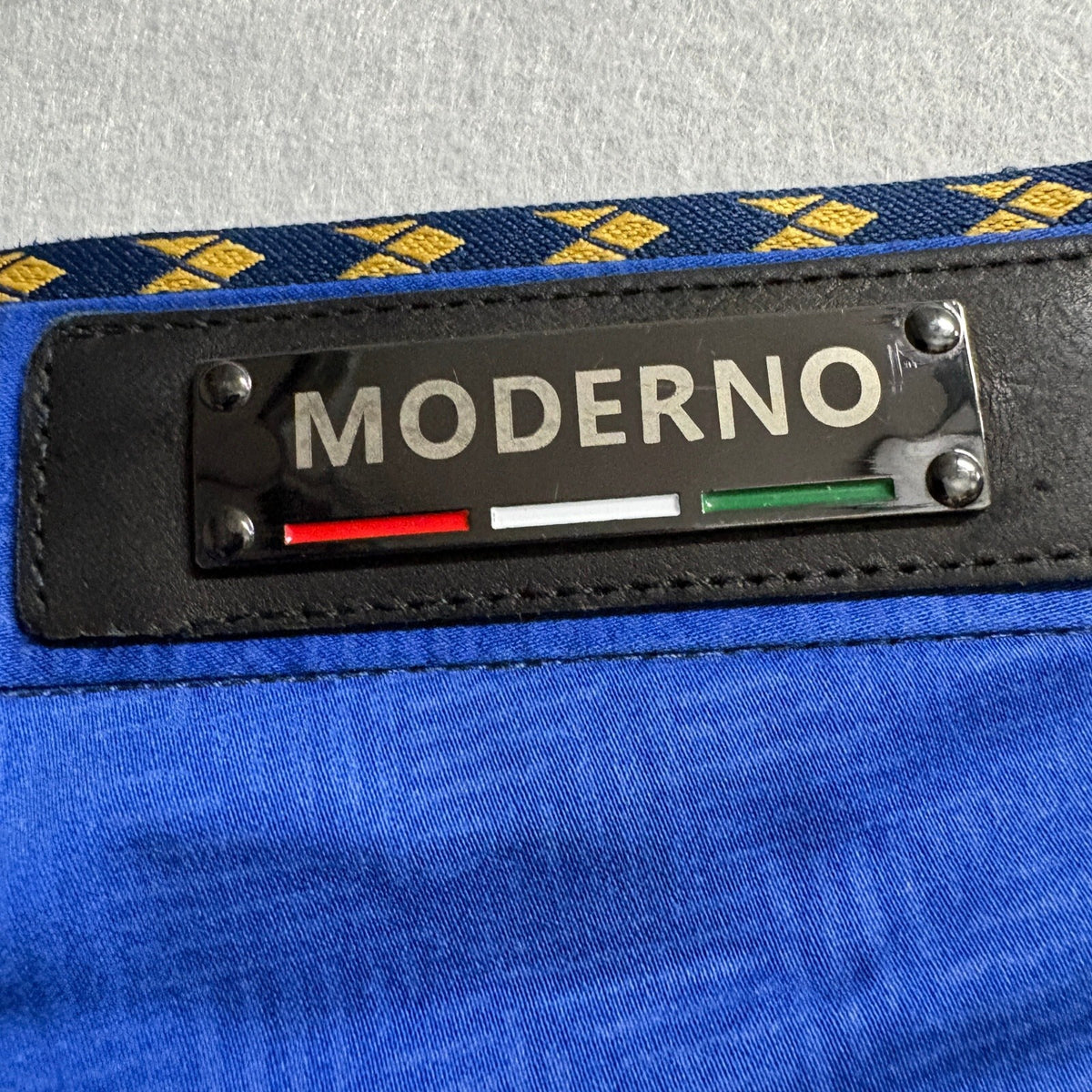 Moderno Womens Pants Size 36 Blue Cotton Blend Flat Front Chino Trousers