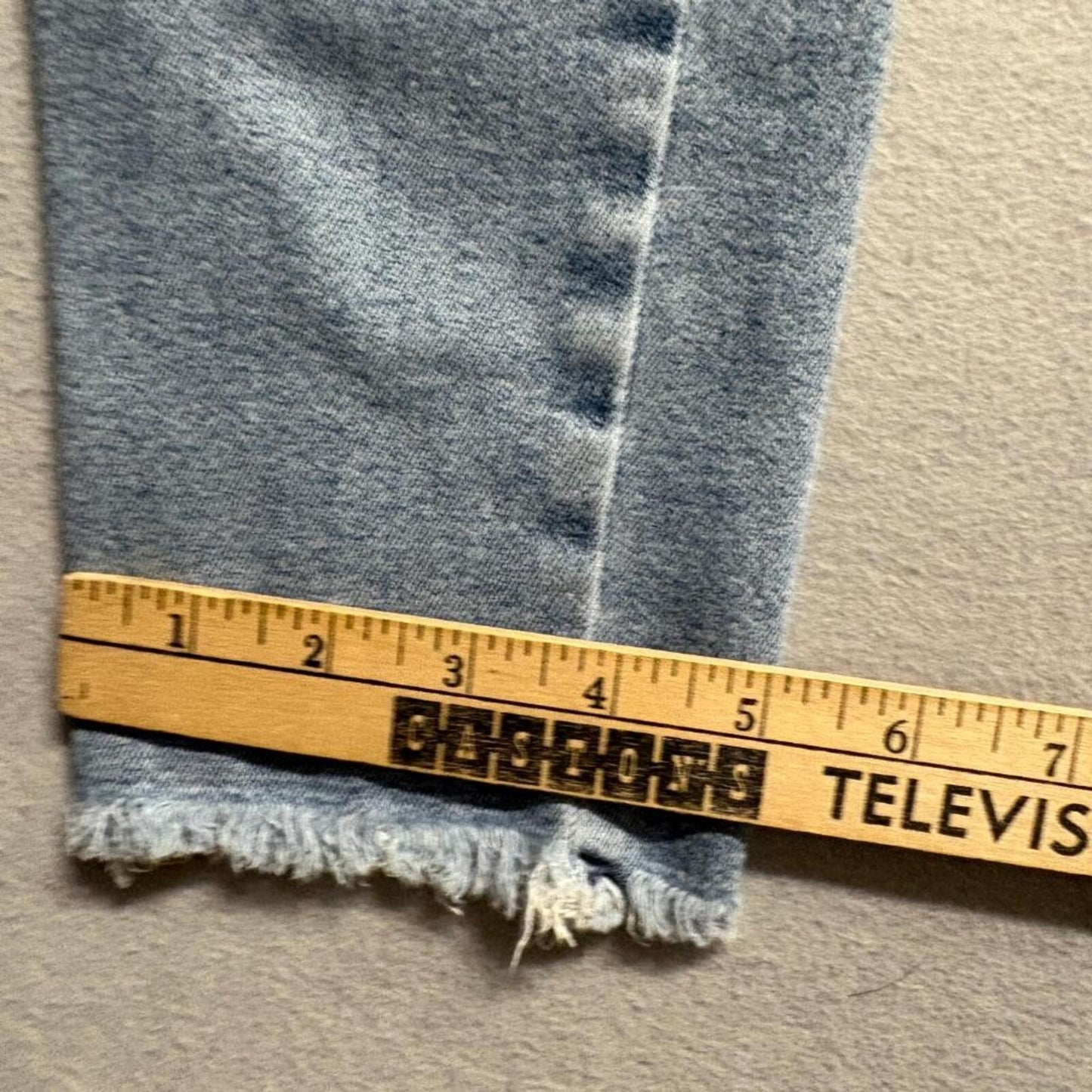 We The Free Free People Jeans Womens 30 Blue Denim Raw Hem High Rise Crop Skinny