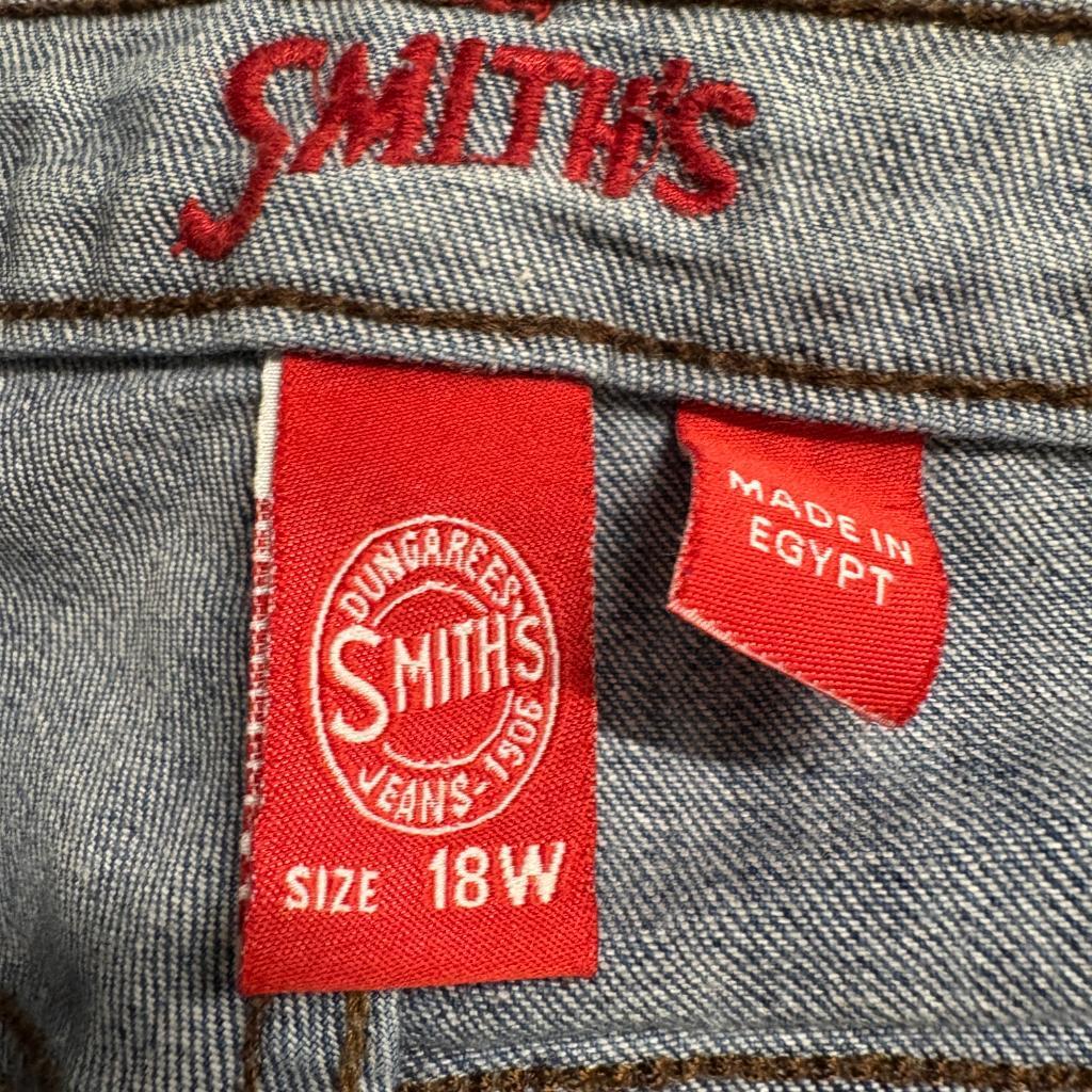 Smith's Workwear Dungarees Stretch Bootcut Jeans Womens 18W Blue Denim