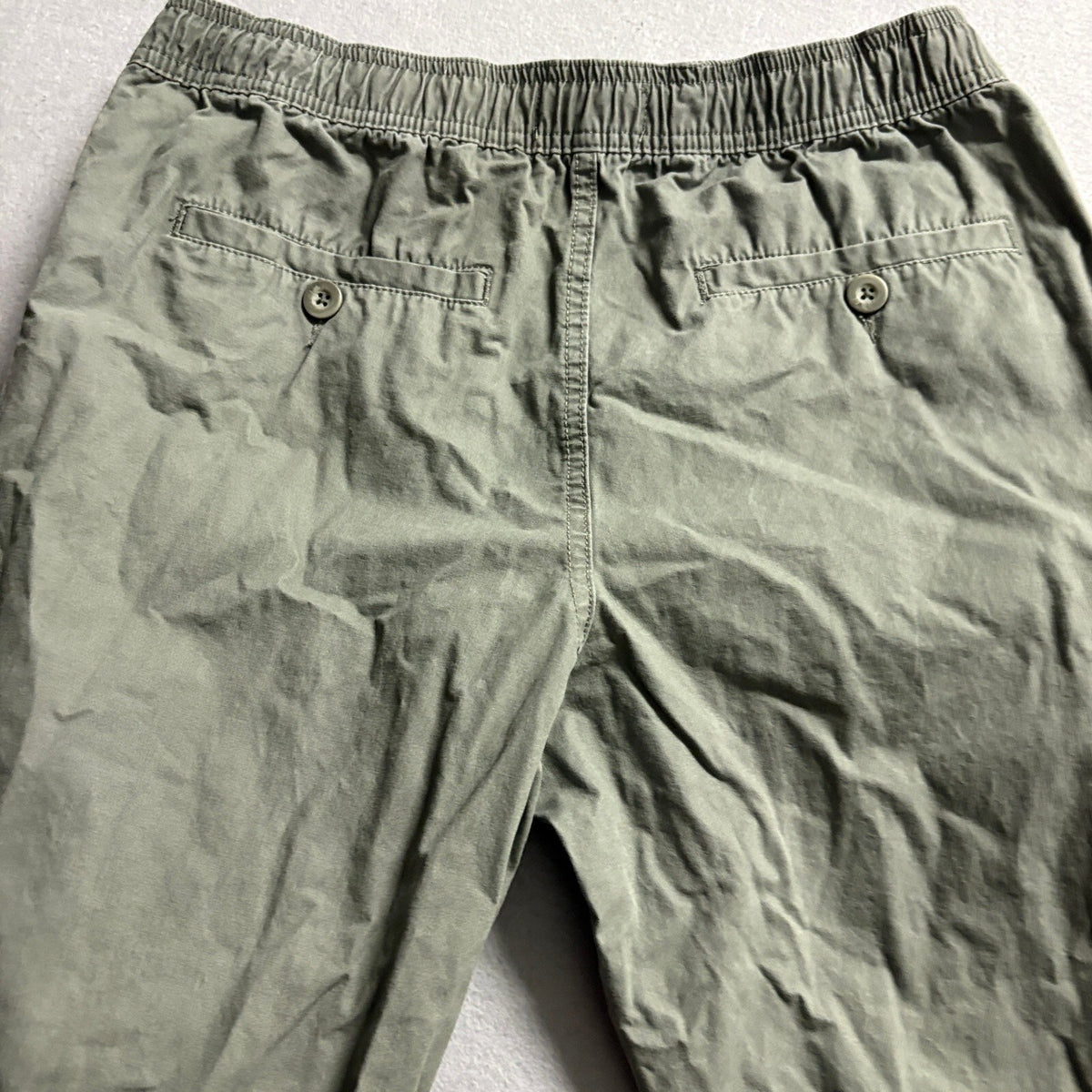 Forever 21 Men Jogger Pants Medium Green Cotton Elastic Waist Drawstring Utility
