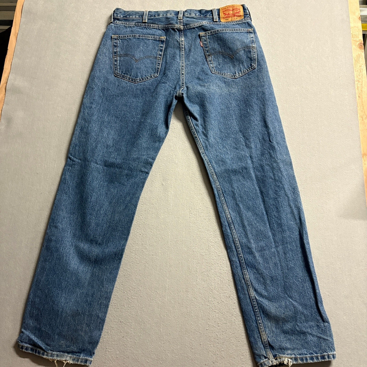 Levis 505 Regular Fit Jeans Mens 38x34 Blue Denim Straight Leg Pants