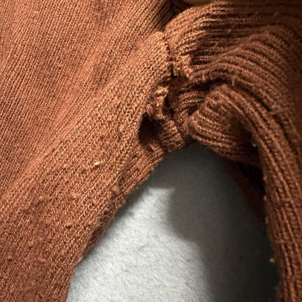 Unbranded Brown Knit Wide Leg Pants Womens Size S Viscose Lounge Cozy
