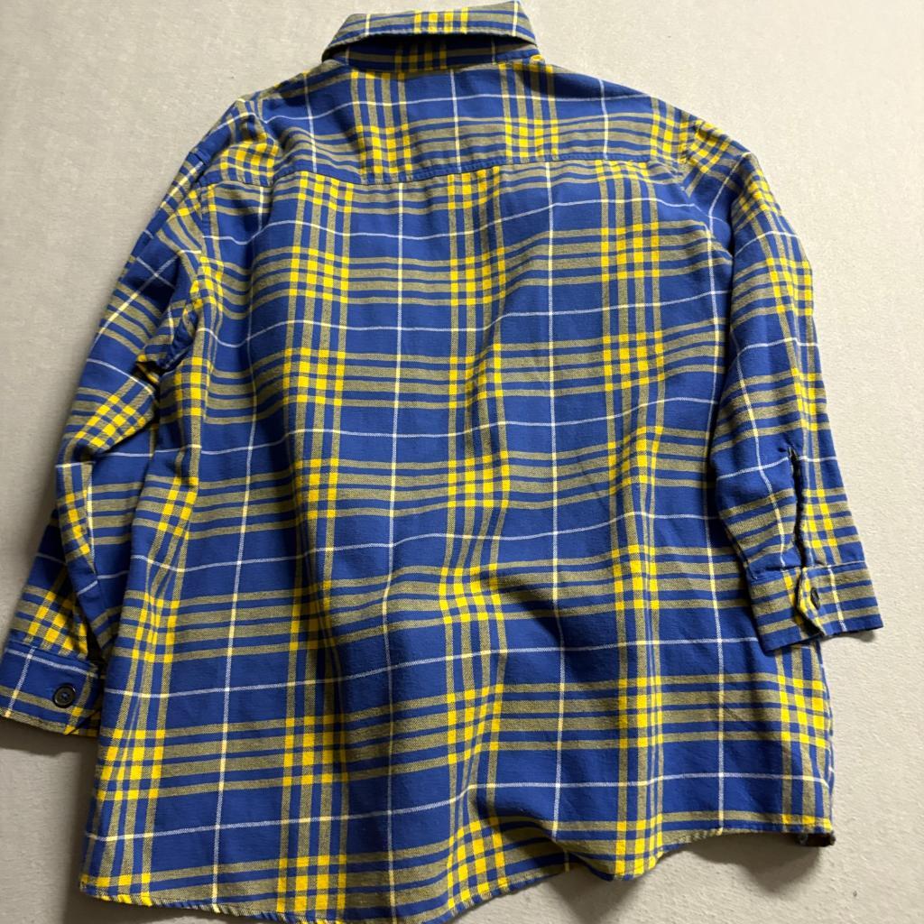 Los Angeles Rams NFL Team Apparel Womens XL Blue Yellow Plaid Flannel Sleepshirt