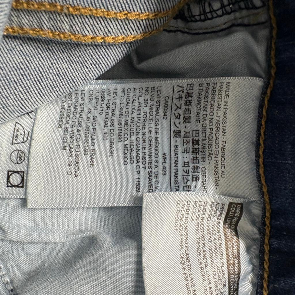 Levis Mile High Super Skinny Jeans Womens 27 Distressed Ripped Knee Blue Denim