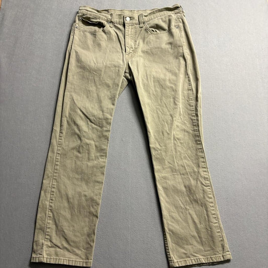 Levis 514 Straight Fit Pants Mens 34x30 Tan Khaki Cotton Blend Chino Jeans