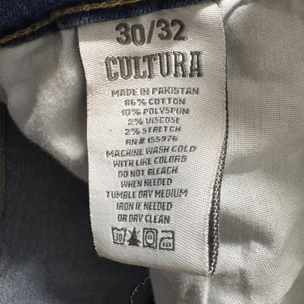 Cultura Slim Fit Jeans Mens 30x32 Blue Stretch Denim Medium Wash Pants