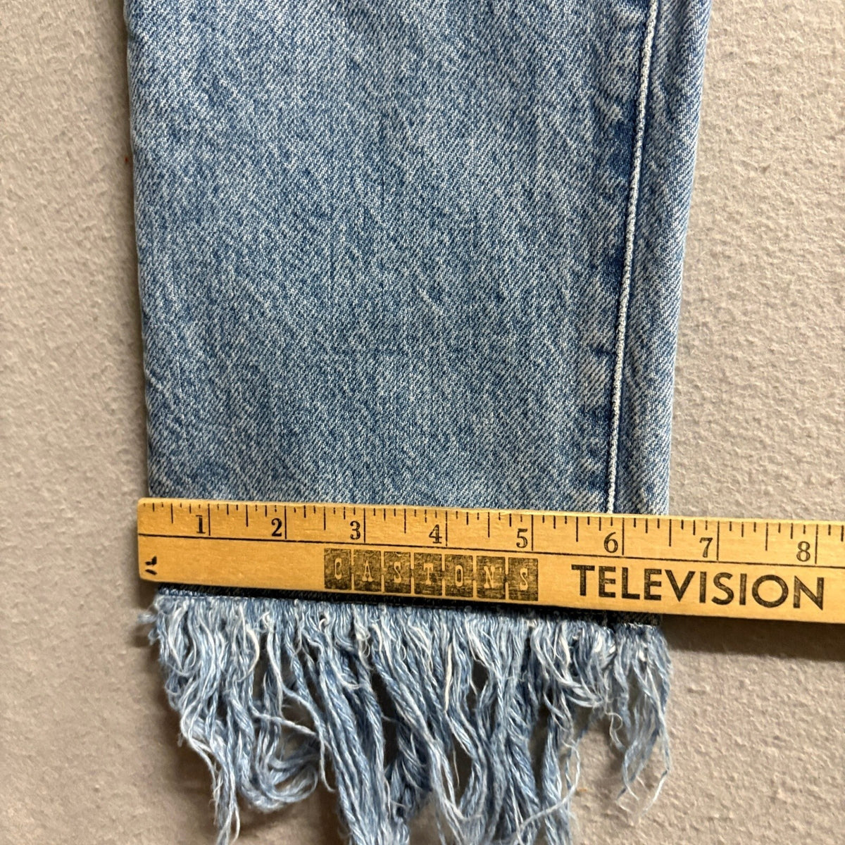 3x1 NYC W3 Fringe Crop Jeans Womens Size 25 Blue Denim Straight Leg Made in USA