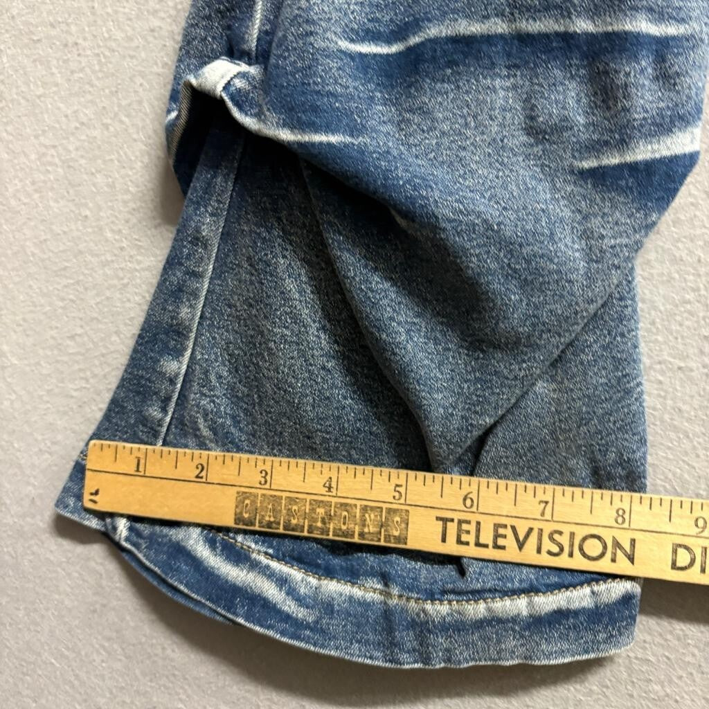 Unbranded Stacked Flare Jeans Womens XS Blue Denim High Rise Ruched Cargo Pocket