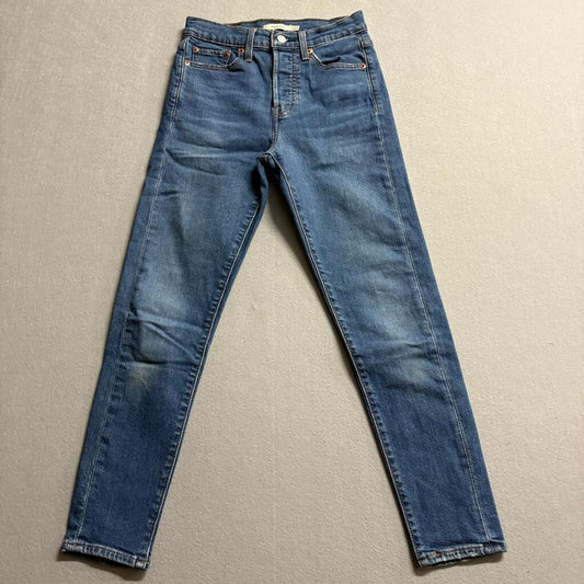 Levis Wedgie Skinny Jeans Womens 25 Blue Denim High Rise Stretch Ankle