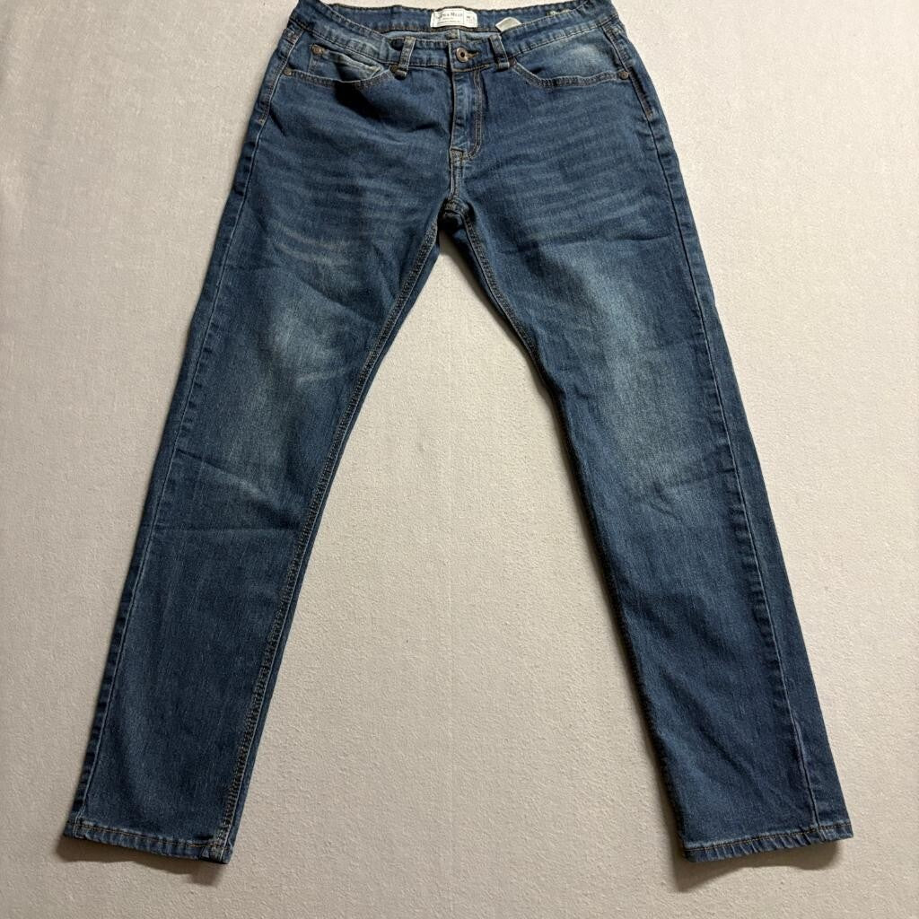 Smith & Mills Denim Mens Jeans 32x32 Blue Stretch Straight Leg Cotton Blend