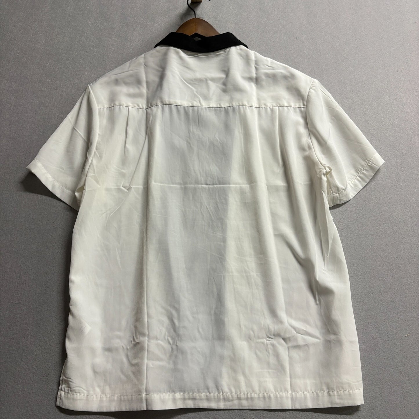 Milano Bay Retro Bowling Shirt Camp Collar Colorblock M Fits Like M Black White