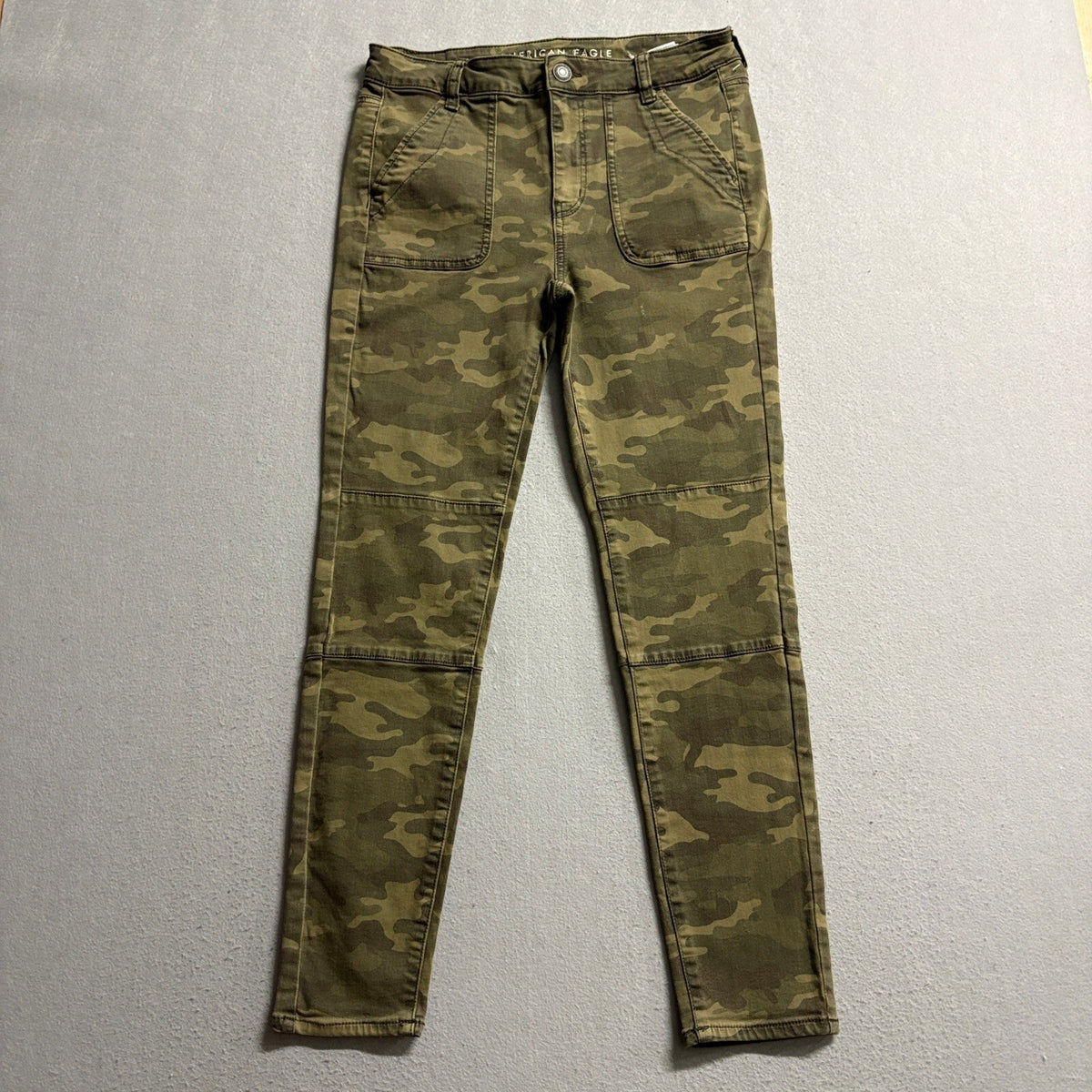 American Eagle Hi Rise Jegging Womens 10 Camo High Waisted Super Stretch Pants
