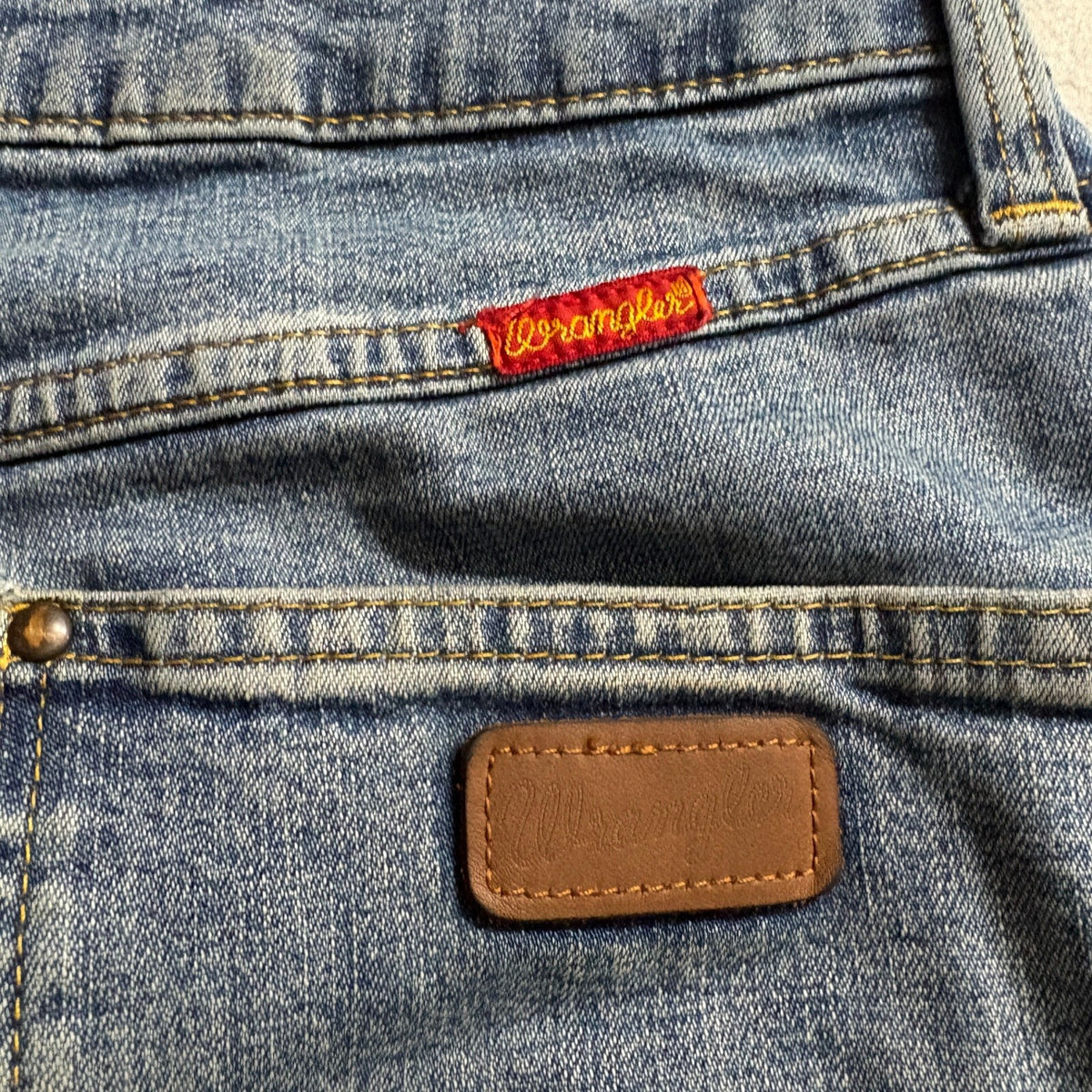 Wrangler High Rise Straight Leg Denim Jeans Womens Blue Size 27x28 Vintage Style