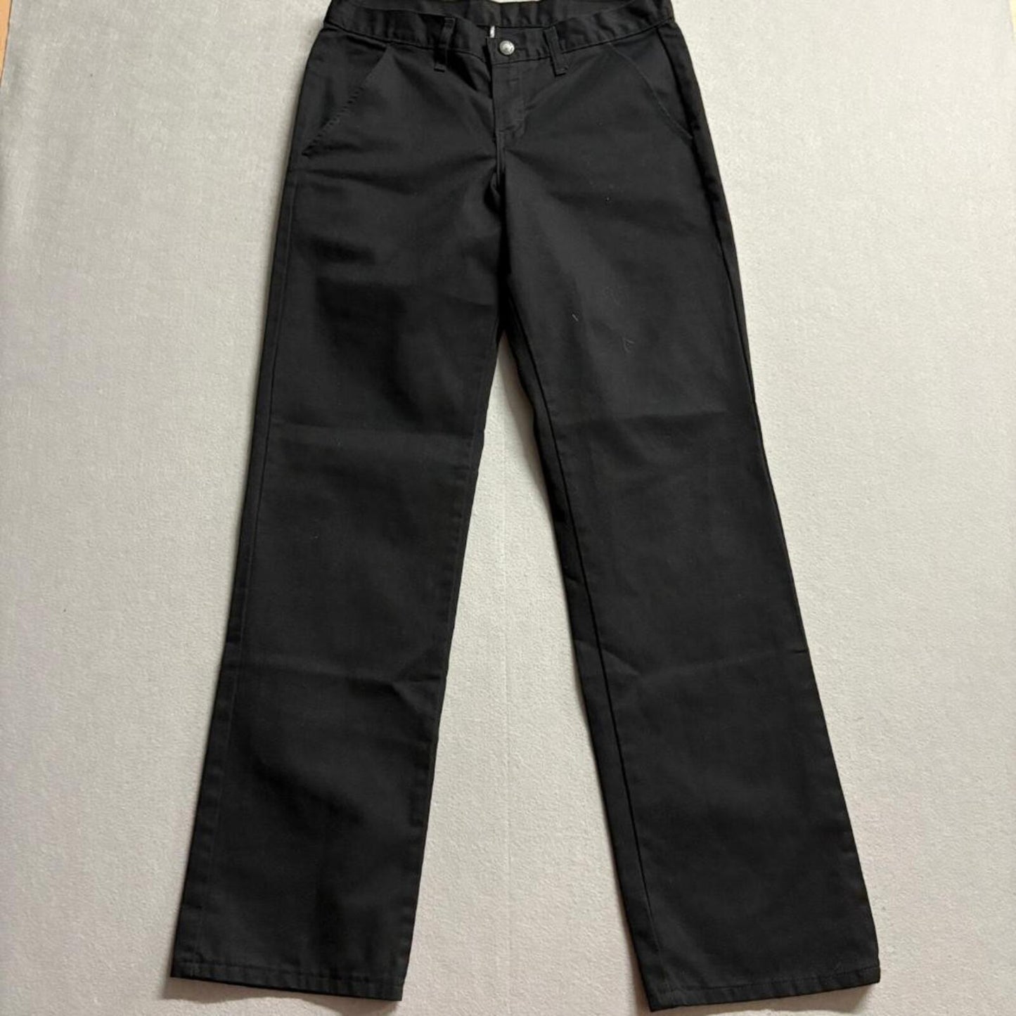 Genuine Dickies Women Black Work Pants Size 30x32 Straight Leg Twill Chino