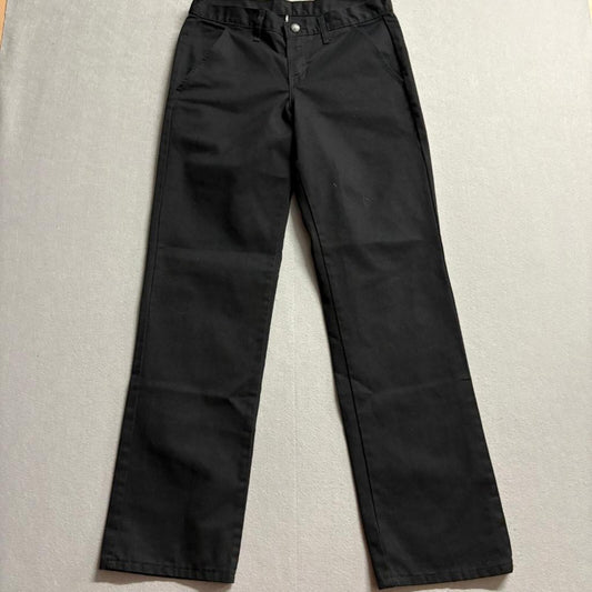 Genuine Dickies Women Black Work Pants Size 30x32 Straight Leg Twill Chino